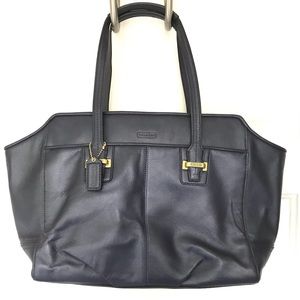 COACH Navy Leather Tote